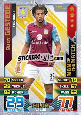 Cromo Rudy Gestede - English Premier League 2015-2016. Match Attax Extra - Topps