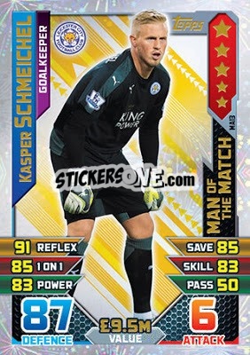 Sticker Kasper Schmeichel - English Premier League 2015-2016. Match Attax Extra n. MA13 - Topps