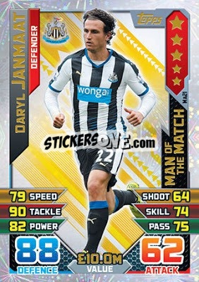 Sticker Daryl Janmaat - English Premier League 2015-2016. Match Attax Extra n. MA21 - Topps