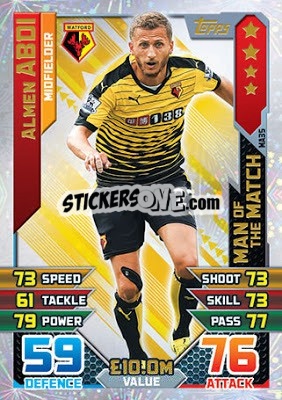 Figurina Almen Abdi - English Premier League 2015-2016. Match Attax Extra n. MA35 - Topps