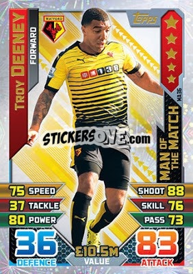 Figurina Troy Deeney - English Premier League 2015-2016. Match Attax Extra n. MA36 - Topps