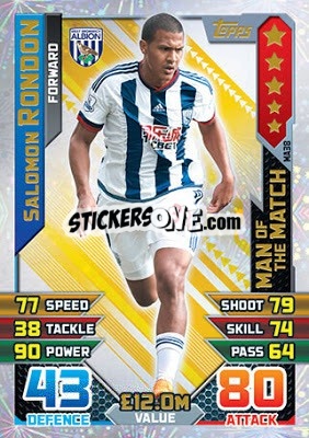 Sticker Salomon Rondon - English Premier League 2015-2016. Match Attax Extra n. MA38 - Topps