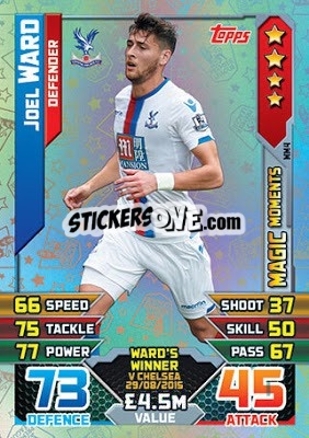 Cromo Joel Ward - English Premier League 2015-2016. Match Attax Extra n. MM4 - Topps