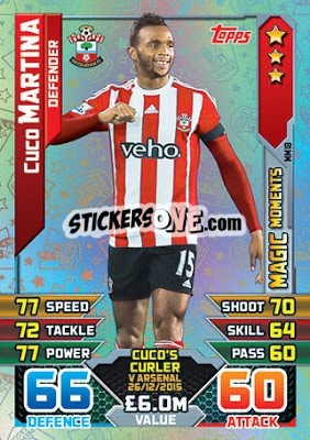 Sticker Cuco Martina - English Premier League 2015-2016. Match Attax Extra n. MM18 - Topps
