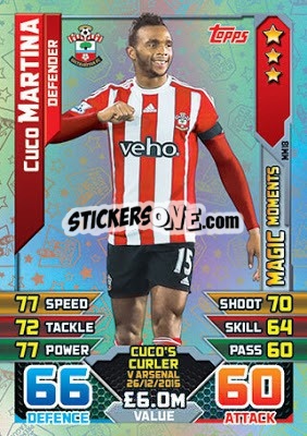 Sticker Cuco Martina - English Premier League 2015-2016. Match Attax Extra - Topps