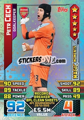 Sticker Petr Cech - English Premier League 2015-2016. Match Attax Extra - Topps