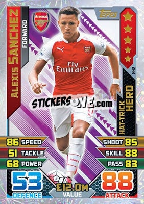 Sticker Alexis Sanchez - English Premier League 2015-2016. Match Attax Extra - Topps