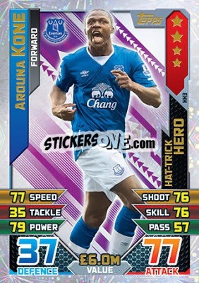 Sticker Arouna Kone - English Premier League 2015-2016. Match Attax Extra n. HH3 - Topps