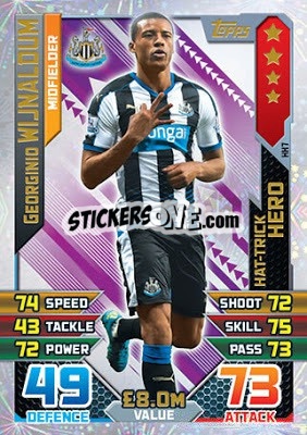 Sticker Georginio Wijnaldum - English Premier League 2015-2016. Match Attax Extra n. HH7 - Topps