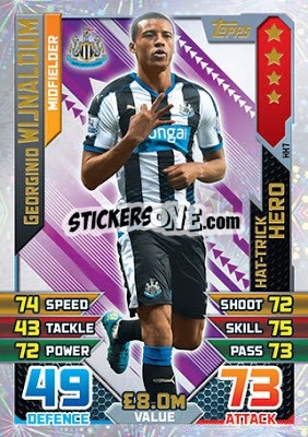 Sticker Georginio Wijnaldum - English Premier League 2015-2016. Match Attax Extra - Topps