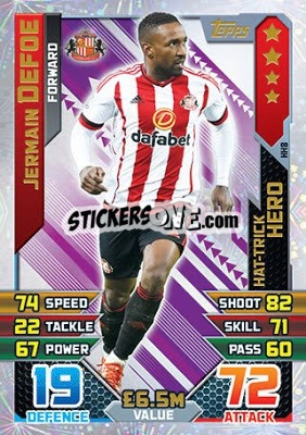 Sticker Jermain Defoe - English Premier League 2015-2016. Match Attax Extra n. HH8 - Topps
