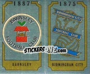 Sticker Barnsley Badge / Birmingham City Badge - UK Football 1987-1988 n. 407 - Panini
