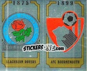 Sticker Blackburn Rovers Badge / AFC Bournemouth Badge - UK Football 1987-1988 - Panini