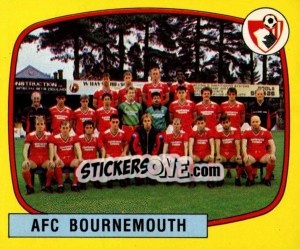 Sticker AFC Bournemouth Team - UK Football 1987-1988 n. 411 - Panini