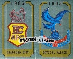 Sticker Bradford City Badge / Crystal Palace Badge - UK Football 1987-1988 n. 413 - Panini