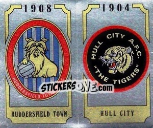 Cromo Huddersfeld Town Badge / Hull City Badge - UK Football 1987-1988 - Panini