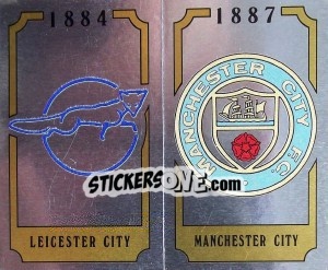 Cromo Leicester City Badge / Manchester City Badge - UK Football 1987-1988 - Panini