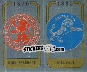 Cromo Middlesbrough Badge / Millwall Badge - UK Football 1987-1988 - Panini