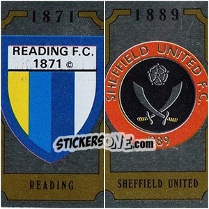 Cromo Reading Badge / Sheffield United Badge - UK Football 1987-1988 - Panini
