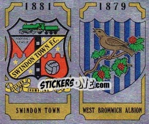 Sticker Swindon Town Badge / West Bromwich Albion Badge - UK Football 1987-1988 n. 437 - Panini
