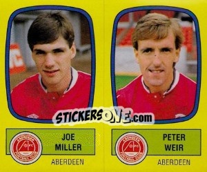 Sticker Joe Miller / Peter Weir - UK Football 1987-1988 - Panini