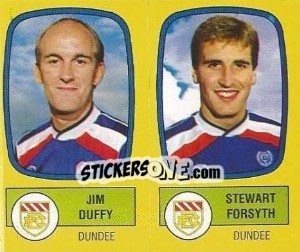 Cromo Jim Duffy / Stewart Forsyth - UK Football 1987-1988 - Panini