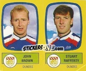 Sticker John Brown / Stuart Rafferty - UK Football 1987-1988 - Panini