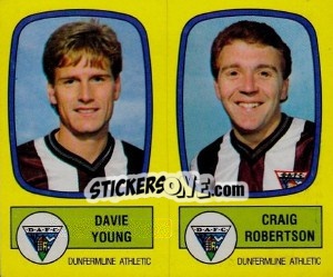 Sticker Davie Young / Craig Robertson - UK Football 1987-1988 - Panini