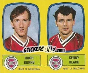 Cromo Hugh Burns / Kenny Black - UK Football 1987-1988 - Panini