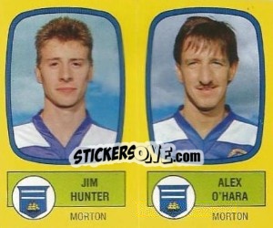 Sticker Jim Hunter / Alex O'Hara - UK Football 1987-1988 n. 542 - Panini