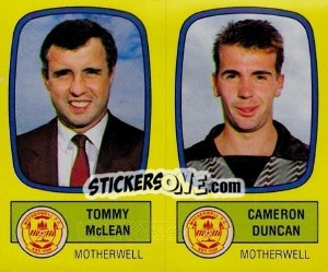 Sticker Tommy McLean / Cameron Duncan - UK Football 1987-1988 - Panini