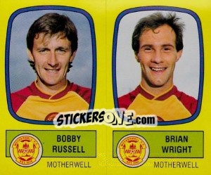Figurina Bobby Russell / Brain Wright - UK Football 1987-1988 n. 555 - Panini