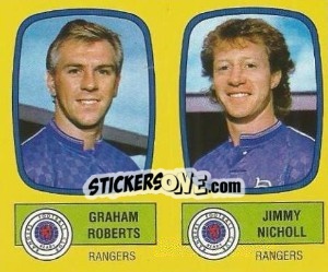 Sticker Graham Roberts / Jimmy Nicholl - UK Football 1987-1988 - Panini