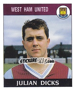 Sticker Julian Dicks - UK Football 1988-1989 n. 283 - Panini