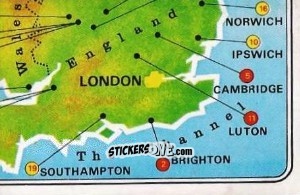 Figurina Map - UK Football 1978-1979 - Panini