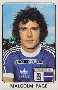 Sticker Malcolm Page - UK Football 1978-1979 - Panini