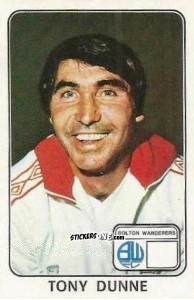 Sticker Tony Dunne - UK Football 1978-1979 n. 64 - Panini