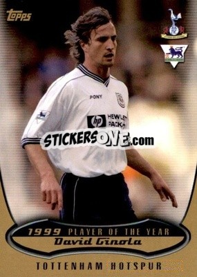 Sticker David Ginola - Premier Gold 2002-2003 n. PotY7 - Topps