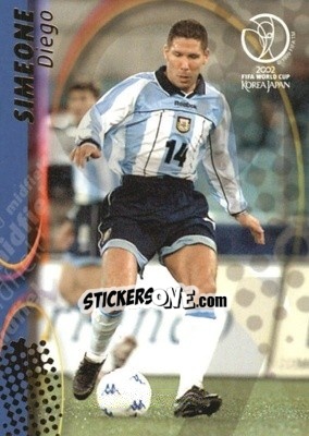 Sticker Diego Simeone - FIFA World Cup Korea/Japan 2002. Trading Cards - Panini