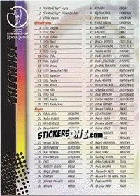Cromo Checklist - FIFA World Cup Korea/Japan 2002. Trading Cards - Panini