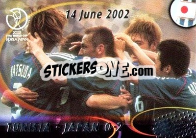 Sticker Tunisia 0-2 Japan - FIFA World Cup Korea/Japan 2002. Trading Cards - Panini