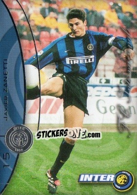 Sticker Javier Zanetti - Inter 2000 Cards n. 15 - Ds