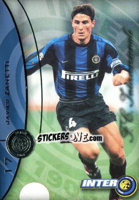 Sticker Javier Zanetti - Inter 2000 Cards n. 17 - Ds