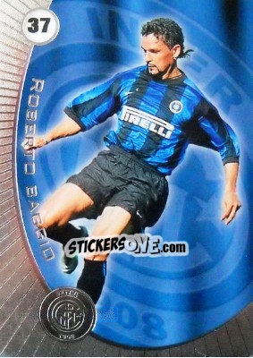 Sticker Roberto Baggio - Inter 2000 Cards n. 37 - Ds