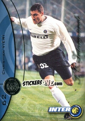 Sticker Christian Vieri - Inter 2000 Cards n. 62 - Ds