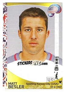 Cromo Matt Besler - Copa América Centenario. USA 2016 - Panini