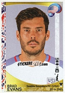 Cromo Brad Evans - Copa América Centenario. USA 2016 - Panini