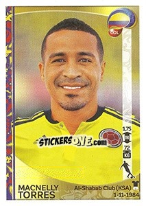 Sticker Macnelly Torres - Copa América Centenario. USA 2016 n. 54 - Panini