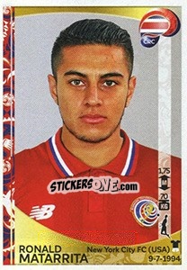 Sticker Ronald Matarrita - Copa América Centenario. USA 2016 n. 75 - Panini