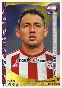 Sticker Iván Piris - Copa América Centenario. USA 2016 n. 91 - Panini